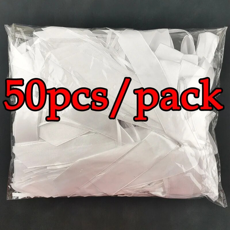 (50 τεμ./συσκευασία) 20cm Λευκό Χειροποίητο Σατέν Κορδέλα Φιόγκος Για Κορίτσι Φουρκέτα Αξεσουάρ Συναρμολόγηση Ρούχων Δώρα Στολισμός Γάμου