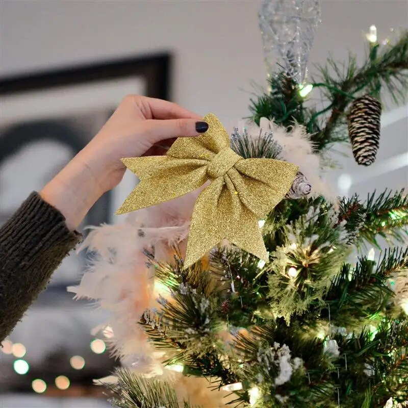 1/4gab Ziemassvētku bantīte Ziemassvētku eglītes iekarināma dekorācija Apdrukāta bantītes rotājums Ziemassvētku lente āra vītnes Ziemassvētku dekors