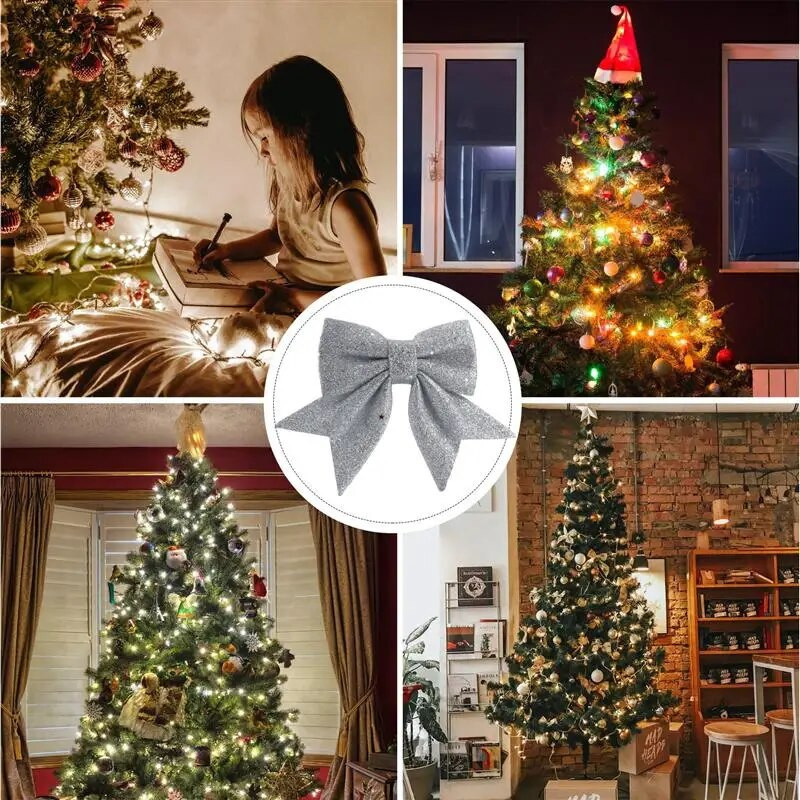 1/4gab Ziemassvētku bantīte Ziemassvētku eglītes iekarināma dekorācija Apdrukāta bantītes rotājums Ziemassvētku lente āra vītnes Ziemassvētku dekors