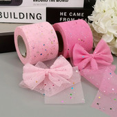 6 cm 5 yarzi sclipici paiete tul diamante strălucitoare bandă plasă pentru bricolaj material lucrat manual rochie cutie cadou de aniversare decorare păr fundă