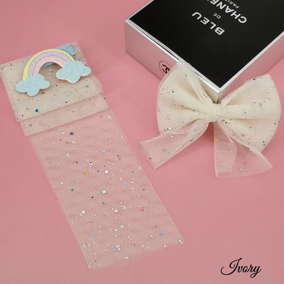 6 cm 5 yarzi sclipici paiete tul diamante strălucitoare bandă plasă pentru bricolaj material lucrat manual rochie cutie cadou de aniversare decorare păr fundă