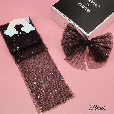 6 cm 5 yarzi sclipici paiete tul diamante strălucitoare bandă plasă pentru bricolaj material lucrat manual rochie cutie cadou de aniversare decorare păr fundă