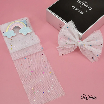 6 cm 5 yarzi sclipici paiete tul diamante strălucitoare bandă plasă pentru bricolaj material lucrat manual rochie cutie cadou de aniversare decorare păr fundă
