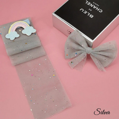 6 cm 5 yarzi sclipici paiete tul diamante strălucitoare bandă plasă pentru bricolaj material lucrat manual rochie cutie cadou de aniversare decorare păr fundă