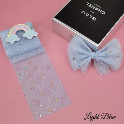 6 cm 5 yarzi sclipici paiete tul diamante strălucitoare bandă plasă pentru bricolaj material lucrat manual rochie cutie cadou de aniversare decorare păr fundă