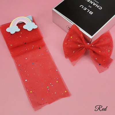 6 cm 5 yarzi sclipici paiete tul diamante strălucitoare bandă plasă pentru bricolaj material lucrat manual rochie cutie cadou de aniversare decorare păr fundă