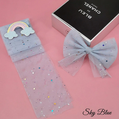 6 cm 5 yarzi sclipici paiete tul diamante strălucitoare bandă plasă pentru bricolaj material lucrat manual rochie cutie cadou de aniversare decorare păr fundă