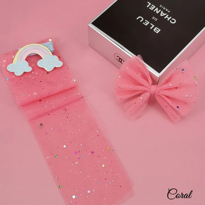 6 cm 5 yarzi sclipici paiete tul diamante strălucitoare bandă plasă pentru bricolaj material lucrat manual rochie cutie cadou de aniversare decorare păr fundă