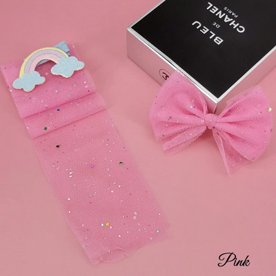 6 cm 5 yarzi sclipici paiete tul diamante strălucitoare bandă plasă pentru bricolaj material lucrat manual rochie cutie cadou de aniversare decorare păr fundă