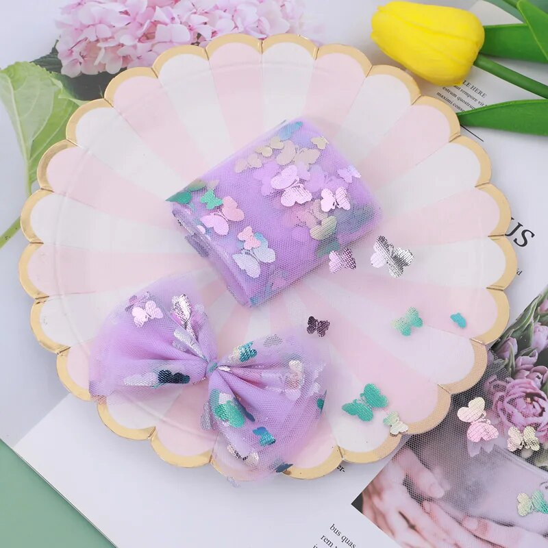 60mm/120mm (4,5m/rull) Organza paelaga pakkimine jõulupidu Kodu DIY kingituste pakkimine Pulmakaunistusteibid DIY tülllint