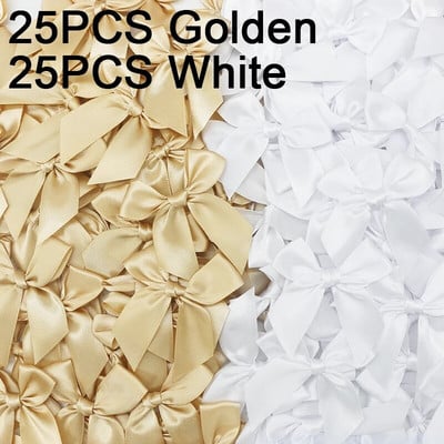 50 DB Rózsaszín szatén szalag masni Dekoráció Kis masnival ajándék masni kézművességhez Virág esküvői masni születésnapi barkácsolás party dekoráció