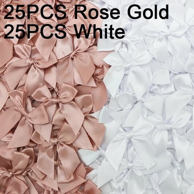 50 DB Rózsaszín szatén szalag masni Dekoráció Kis masnival ajándék masni kézművességhez Virág esküvői masni születésnapi barkácsolás party dekoráció