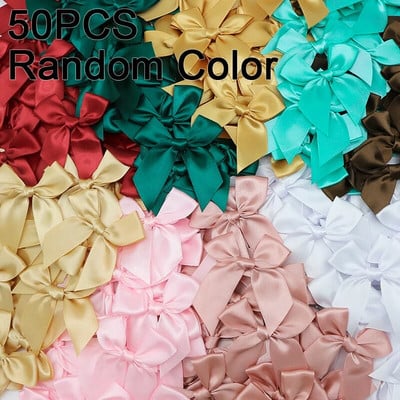 50 DB Rózsaszín szatén szalag masni Dekoráció Kis masnival ajándék masni kézművességhez Virág esküvői masni születésnapi barkácsolás party dekoráció