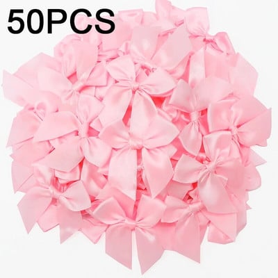 50 DB Rózsaszín szatén szalag masni Dekoráció Kis masnival ajándék masni kézművességhez Virág esküvői masni születésnapi barkácsolás party dekoráció