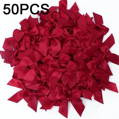 50 DB Rózsaszín szatén szalag masni Dekoráció Kis masnival ajándék masni kézművességhez Virág esküvői masni születésnapi barkácsolás party dekoráció