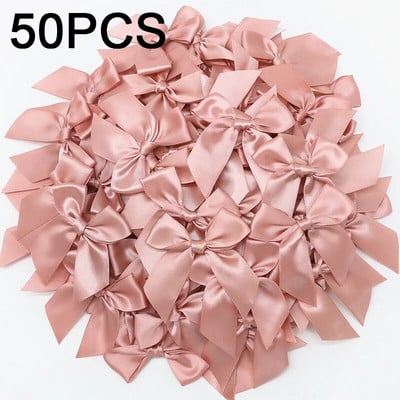 50 DB Rózsaszín szatén szalag masni Dekoráció Kis masnival ajándék masni kézművességhez Virág esküvői masni születésnapi barkácsolás party dekoráció