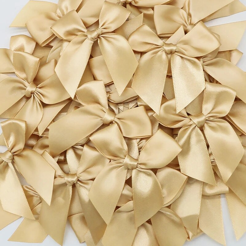 50 DB Rózsaszín szatén szalag masni Dekoráció Kis masnival ajándék masni kézművességhez Virág esküvői masni születésnapi barkácsolás party dekoráció