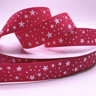 Kuum müük 5 jardi 25 mm (1") Grosgrain lindiga trükitud tähed jõuludeks pulmakaunistuseks DIY õmblemine ja käsitöö