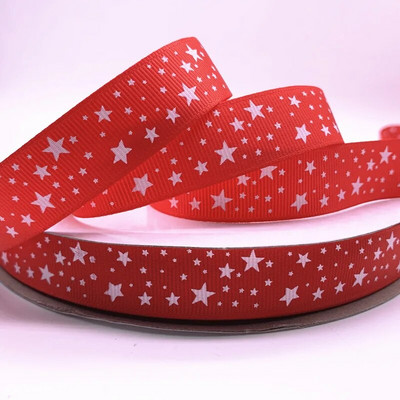 Kuum müük 5 jardi 25 mm (1") Grosgrain lindiga trükitud tähed jõuludeks pulmakaunistuseks DIY õmblemine ja käsitöö