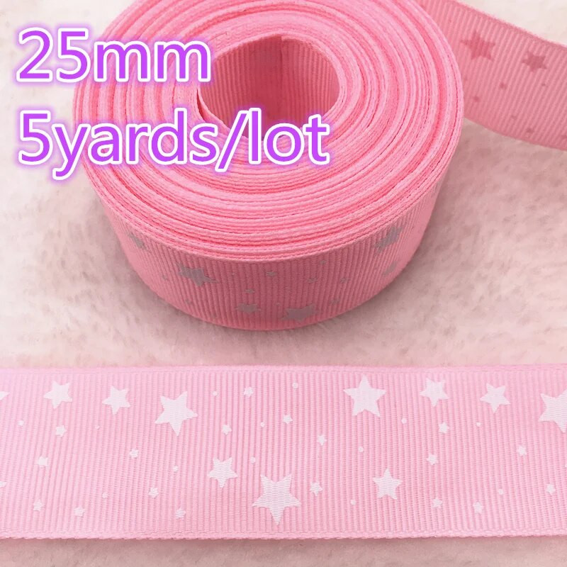 Kuum müük 5 jardi 25 mm (1") Grosgrain lindiga trükitud tähed jõuludeks pulmakaunistuseks DIY õmblemine ja käsitöö