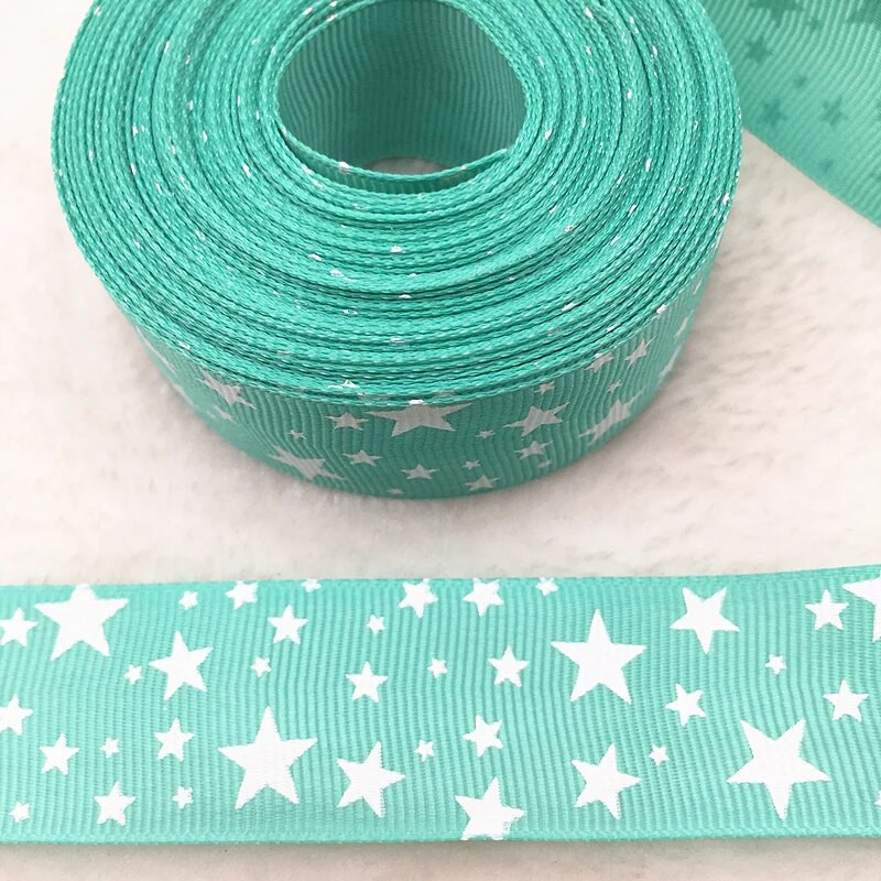 Kuum müük 5 jardi 25 mm (1") Grosgrain lindiga trükitud tähed jõuludeks pulmakaunistuseks DIY õmblemine ja käsitöö