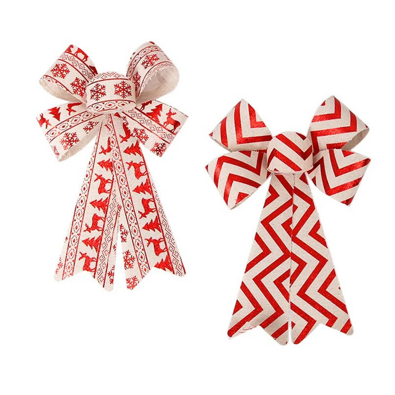 25cm Jauni eglīšu rotājumi banti Amatniecība Ziemassvētku bantīšu apdruka Ziemassvētku rotājumu banti amatniecībai Taurīšu rotājumi