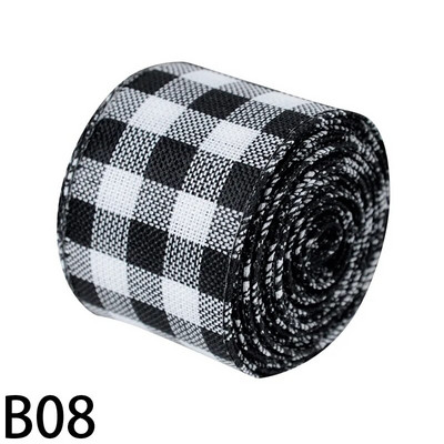 5 m Ziemassvētku DIY auduma lente audekla lente ar vadu malu dāvanu iesaiņošana Ziemassvētku eglītes dekorēšanai lente DIY vainags loki Amatniecība