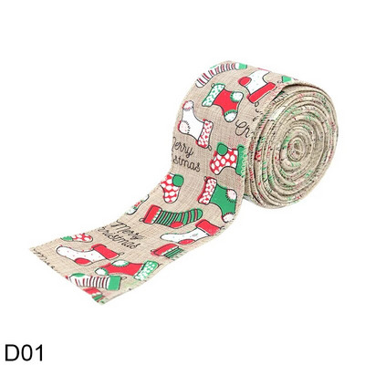 5 m Ziemassvētku DIY auduma lente audekla lente ar vadu malu dāvanu iesaiņošana Ziemassvētku eglītes dekorēšanai lente DIY vainags loki Amatniecība