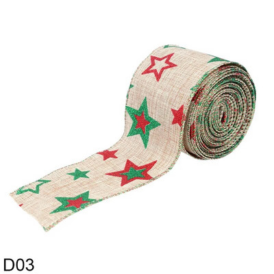 5 m Ziemassvētku DIY auduma lente audekla lente ar vadu malu dāvanu iesaiņošana Ziemassvētku eglītes dekorēšanai lente DIY vainags loki Amatniecība