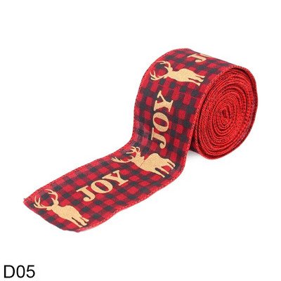 5 m Ziemassvētku DIY auduma lente audekla lente ar vadu malu dāvanu iesaiņošana Ziemassvētku eglītes dekorēšanai lente DIY vainags loki Amatniecība