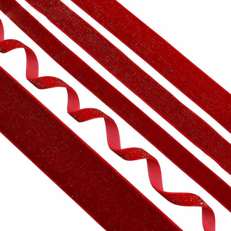 Ziemassvētku samta lente ar zelta stieplēm 5 jardu lente Ziemassvētku vainaga bantes ar ziediem amatniecības ornaments mājas Ziemassvētku eglītes rotājums