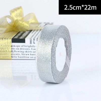 25 Yards/Rolă Ambalare pentru cadou de nuntă Panglici din satin Fundă pentru meșteșuguri DIY Ceapă de aur Panglici cu sclipici din organza Decorație de Crăciun acasă