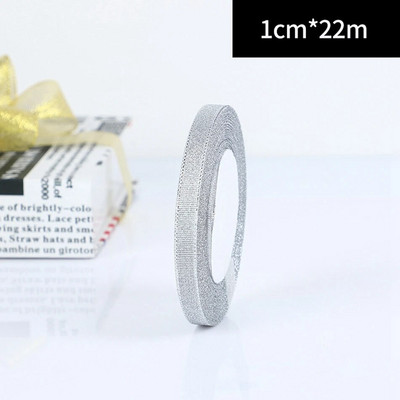25 Yards/Rolă Ambalare pentru cadou de nuntă Panglici din satin Fundă pentru meșteșuguri DIY Ceapă de aur Panglici cu sclipici din organza Decorație de Crăciun acasă