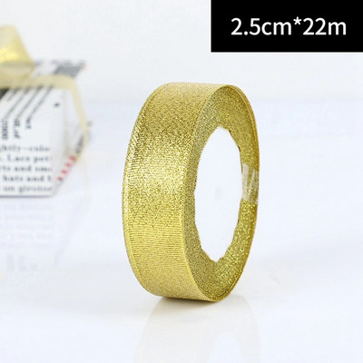 25 Yards/Rolă Ambalare pentru cadou de nuntă Panglici din satin Fundă pentru meșteșuguri DIY Ceapă de aur Panglici cu sclipici din organza Decorație de Crăciun acasă