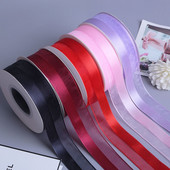 5 jardi 25 mm poolsatiinist servaga lint organza lint vibu pulmadeks jõulukaunistuseks Käsitsi valmistatud DIY kingituste pakkimine