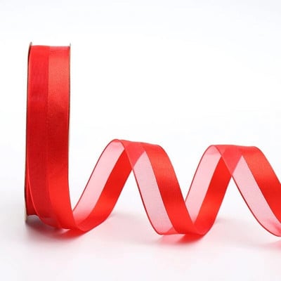 5 jardi 25 mm poolsatiinist servaga lint organza lint vibu pulmadeks jõulukaunistuseks Käsitsi valmistatud DIY kingituste pakkimine