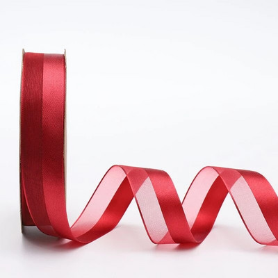 5 jardi 25 mm poolsatiinist servaga lint organza lint vibu pulmadeks jõulukaunistuseks Käsitsi valmistatud DIY kingituste pakkimine