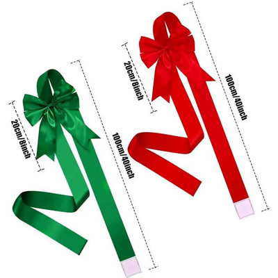 Āra Ziemassvētku bantes Ziemassvētku durvju sarkans bantītis ar lenti Ziemassvētku bantes dāvanu iesaiņošanai priekšdurvju Ziemassvētku eglītes rotāšanai