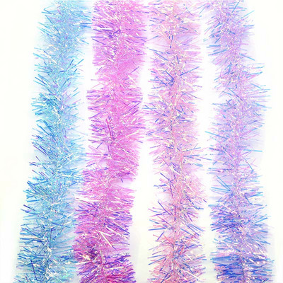 2M 3cm/5cm vaivorykštės spalvos folija folija rotango blizgučiai Streamer Kalėdų eglutė kabanti girlianda Kalėdų eglutės papuošalai reikmenys dekoras