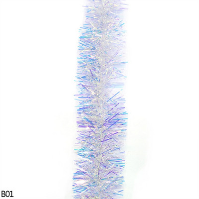 2M 3cm/5cm Rainbow Color Foil Foil Rattan Tinsel Streamer Χριστουγεννιάτικο Δέντρο Κρεμαστό Γιρλάντα Χριστουγεννιάτικο Δέντρο Στολίδια Προμήθειες Διακόσμηση