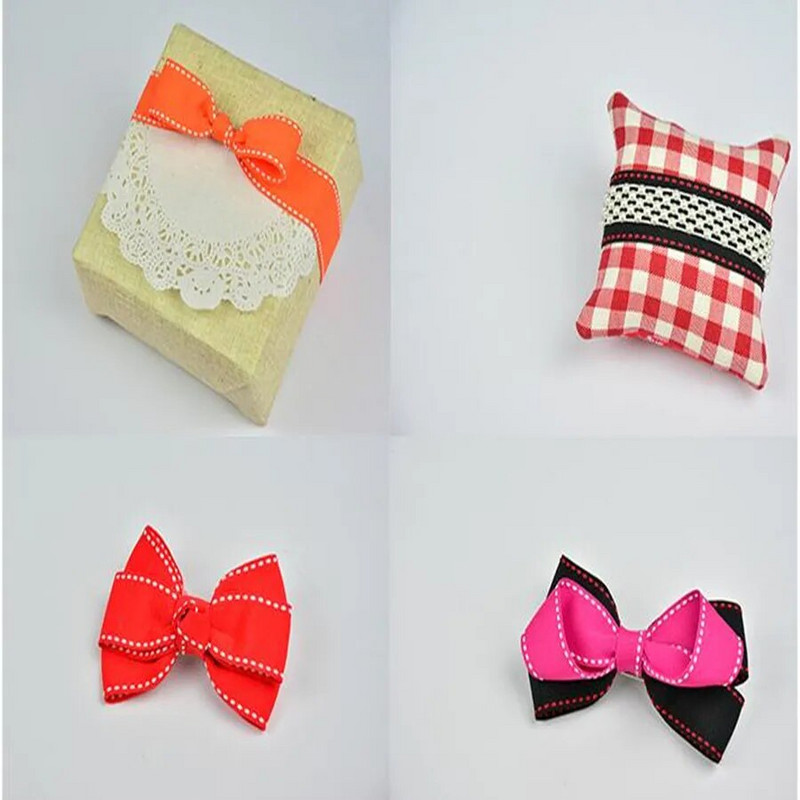 5 jardi pistepaelad 9 MM/25 MM/38 MM valge servaga punktiirjoonega lint juustele, meisterdamine käsitöö, käsitsi valmistatud tarvikud Y19041801