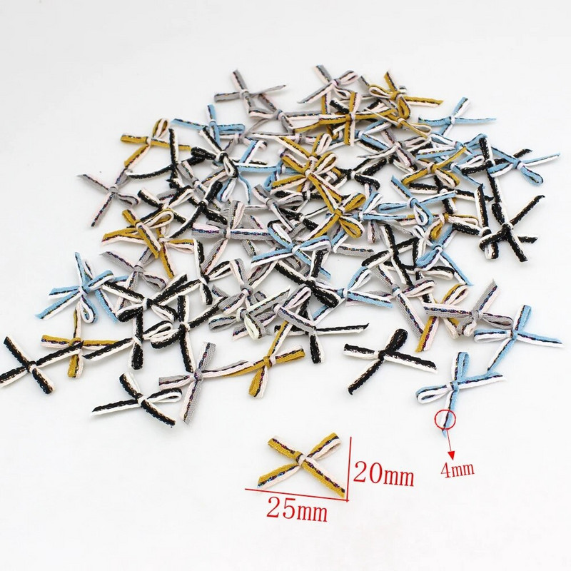 100 τμχ ή 200 τμχ 20mm*25mm Μικρή πολυεστερική σατέν κορδέλα Παπιγιόν Γάμου Scrapbooking Διακοσμητικά χειροτεχνία Διακοσμητικά απλικέ