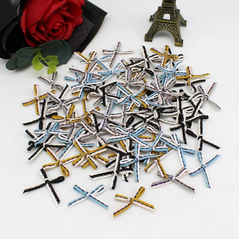 100 τμχ ή 200 τμχ 20mm*25mm Μικρή πολυεστερική σατέν κορδέλα Παπιγιόν Γάμου Scrapbooking Διακοσμητικά χειροτεχνία Διακοσμητικά απλικέ