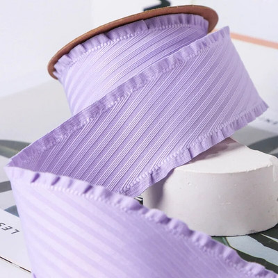 5 Yards Falbala Ruffled Κορδέλα Twill Κορδέλες με φύλλα Lotus 25/38mm Φιόγκοι για τα μαλλιά DIY Crafts Χειροποίητα αξεσουάρ YM2023030201