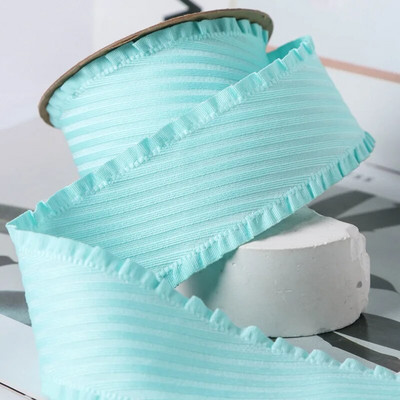 5 Yards Falbala Ruffled Κορδέλα Twill Κορδέλες με φύλλα Lotus 25/38mm Φιόγκοι για τα μαλλιά DIY Crafts Χειροποίητα αξεσουάρ YM2023030201