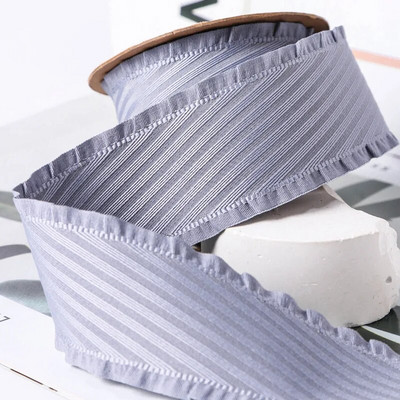 5 Yards Falbala Ruffled Κορδέλα Twill Κορδέλες με φύλλα Lotus 25/38mm Φιόγκοι για τα μαλλιά DIY Crafts Χειροποίητα αξεσουάρ YM2023030201