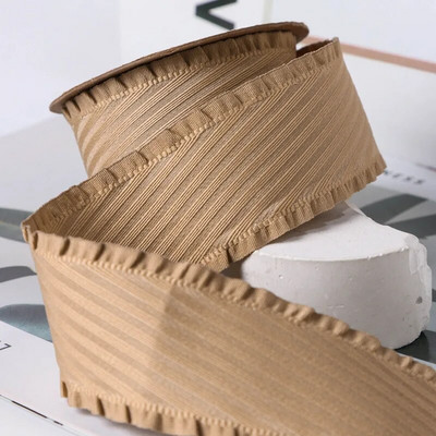 5 Yards Falbala Ruffled Κορδέλα Twill Κορδέλες με φύλλα Lotus 25/38mm Φιόγκοι για τα μαλλιά DIY Crafts Χειροποίητα αξεσουάρ YM2023030201