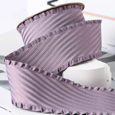 5 Yards Falbala Ruffled Κορδέλα Twill Κορδέλες με φύλλα Lotus 25/38mm Φιόγκοι για τα μαλλιά DIY Crafts Χειροποίητα αξεσουάρ YM2023030201