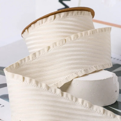 5 Yards Falbala Ruffled Κορδέλα Twill Κορδέλες με φύλλα Lotus 25/38mm Φιόγκοι για τα μαλλιά DIY Crafts Χειροποίητα αξεσουάρ YM2023030201