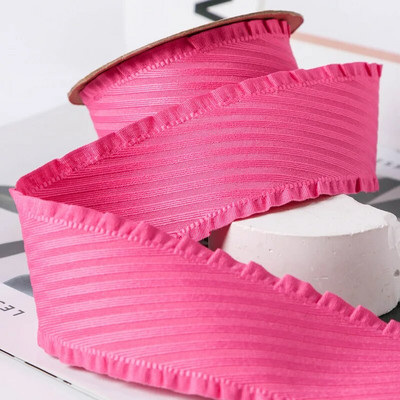 5 Yards Falbala Ruffled Κορδέλα Twill Κορδέλες με φύλλα Lotus 25/38mm Φιόγκοι για τα μαλλιά DIY Crafts Χειροποίητα αξεσουάρ YM2023030201